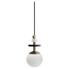 Maru Colgante Globo 6" - Pila Corta de Cuentas - Globo Blanco - Herrajes de Latón Antiguo