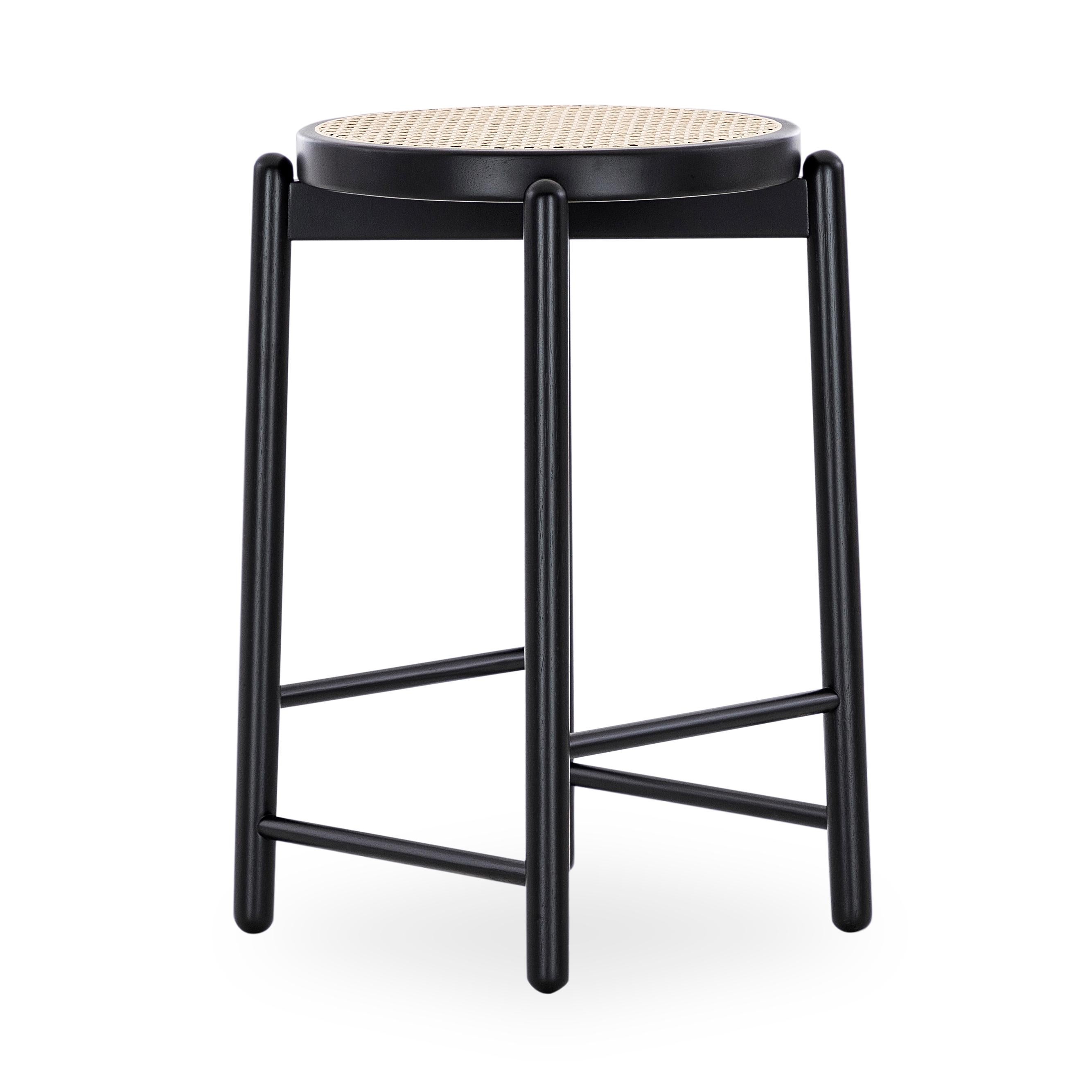 black wood stools