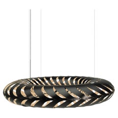 Maru Large Pendant Lamp in 1 Side Painted Bamboo Plywood by David Trubridge