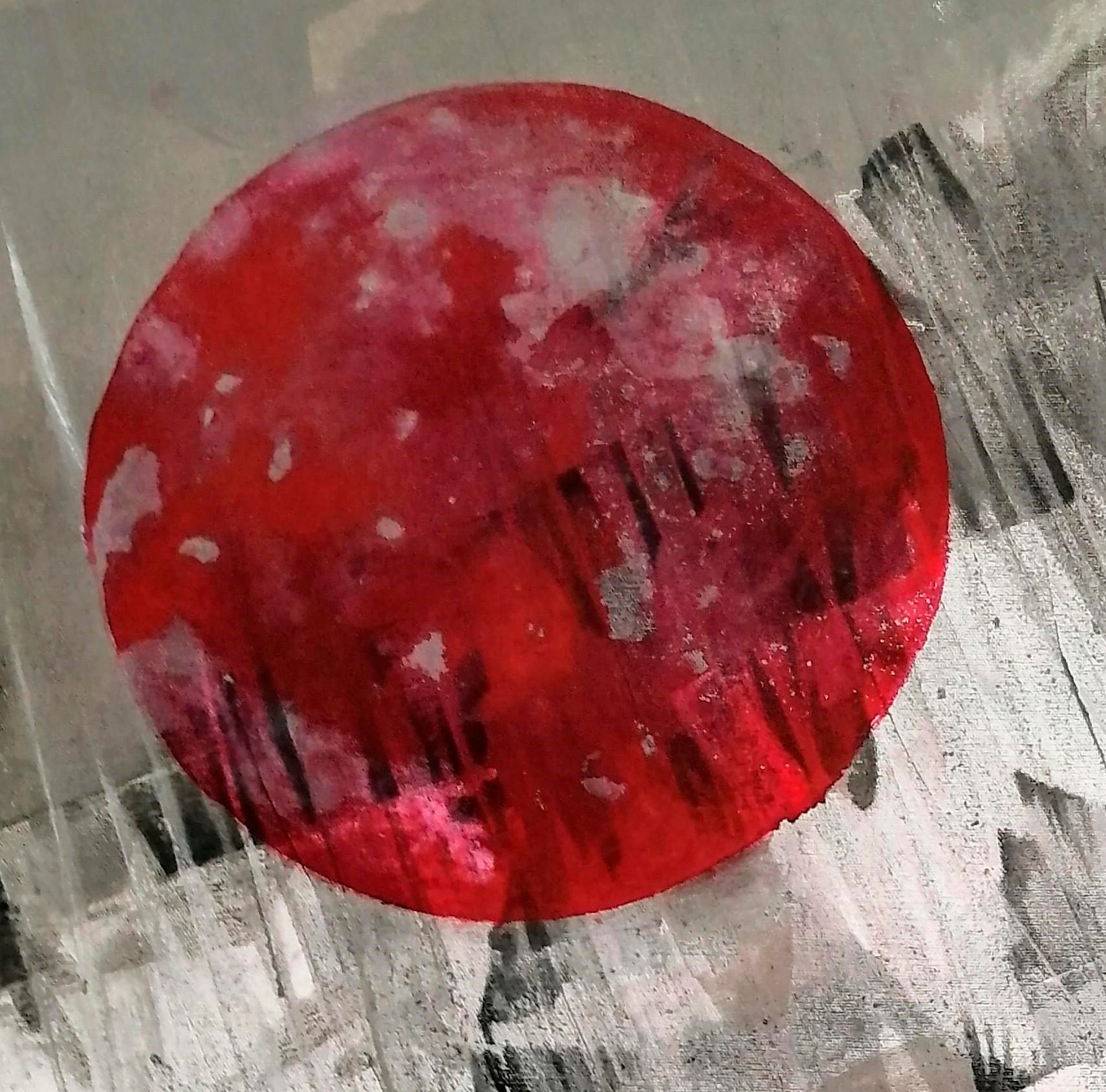Red Moon #1 - Painting by Maru Vázquez