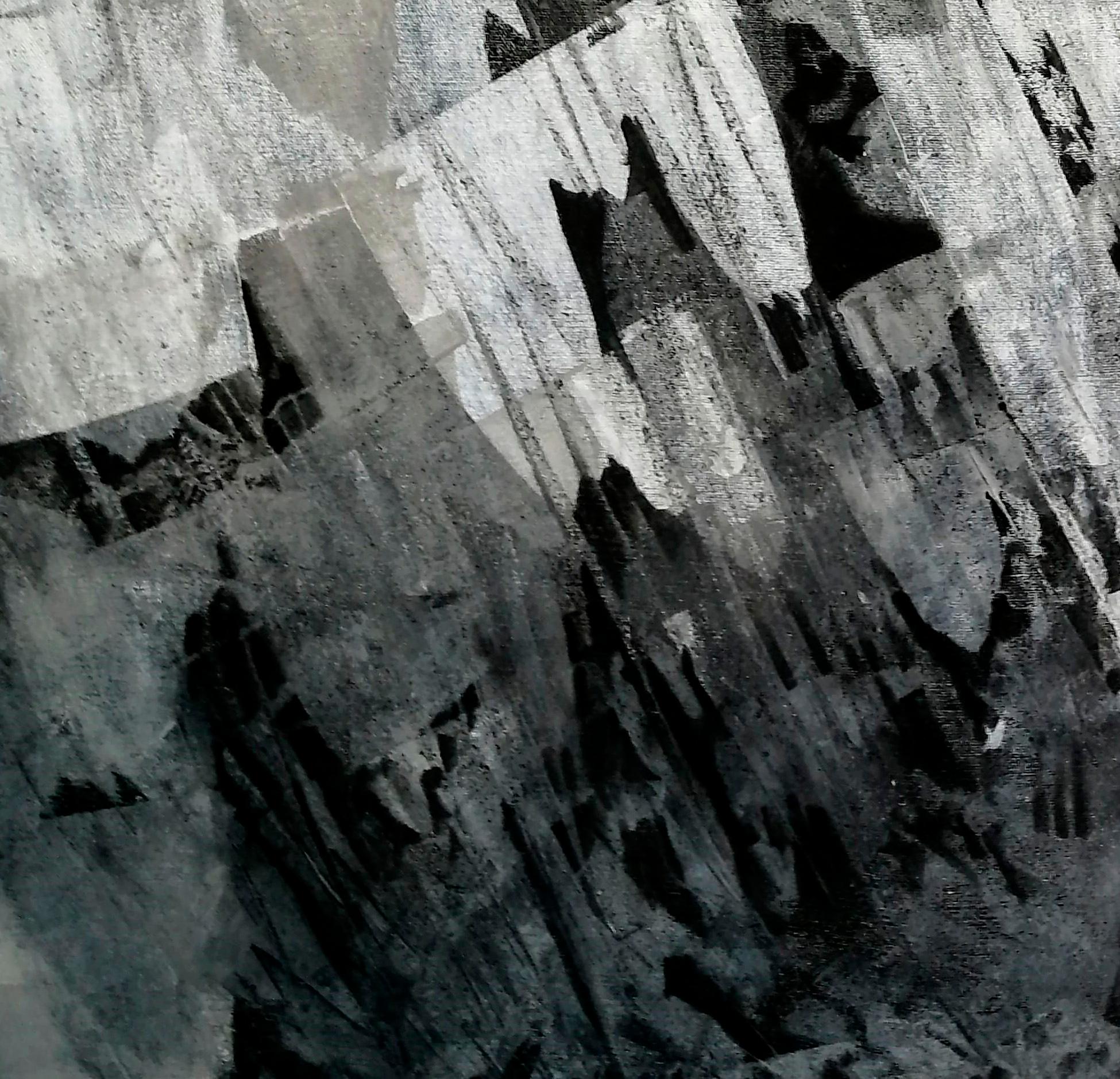 Red Moon #1 - Abstract Painting by Maru Vázquez