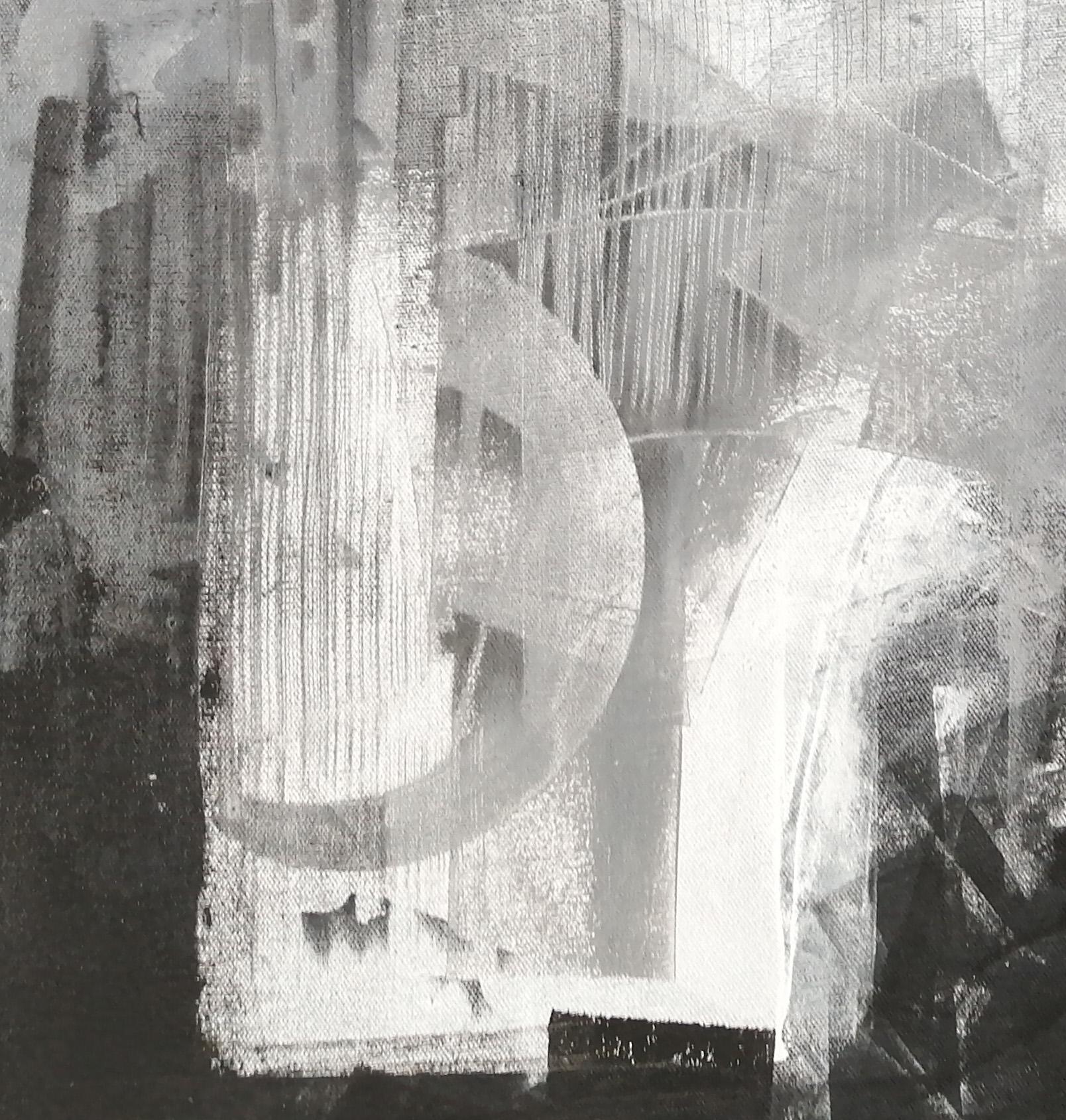 Roter Mond #9 (Schwarz), Abstract Painting, von Maru Vázquez