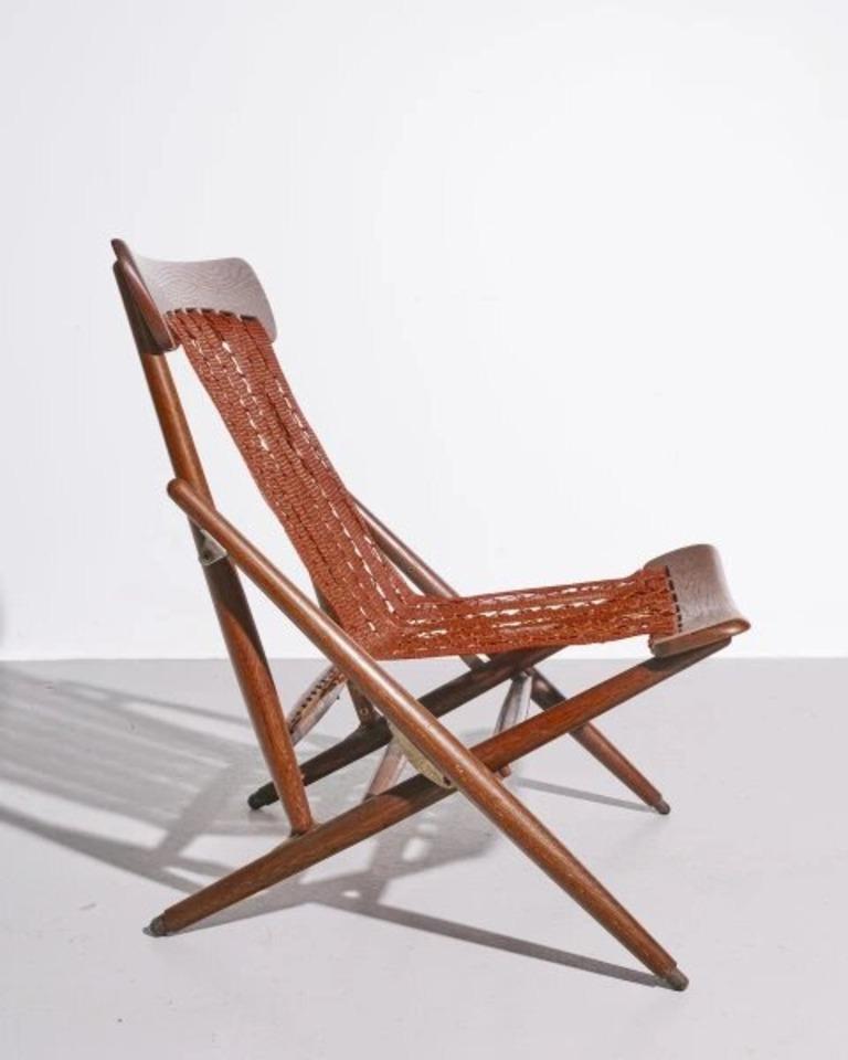 Maruni Mokko
Folding Sling Chair
c.1950s
Quartersawn Oak with nylon mesh