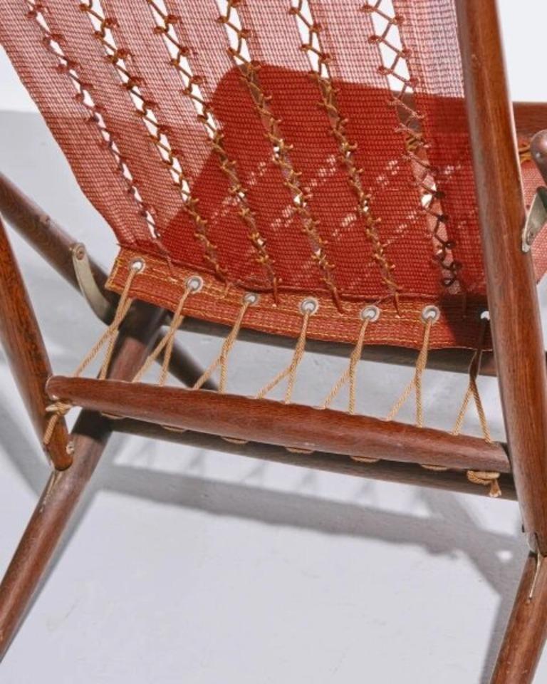 Maruni Mokko Japanese Folding Sling Chair In Excellent Condition For Sale In London, GB