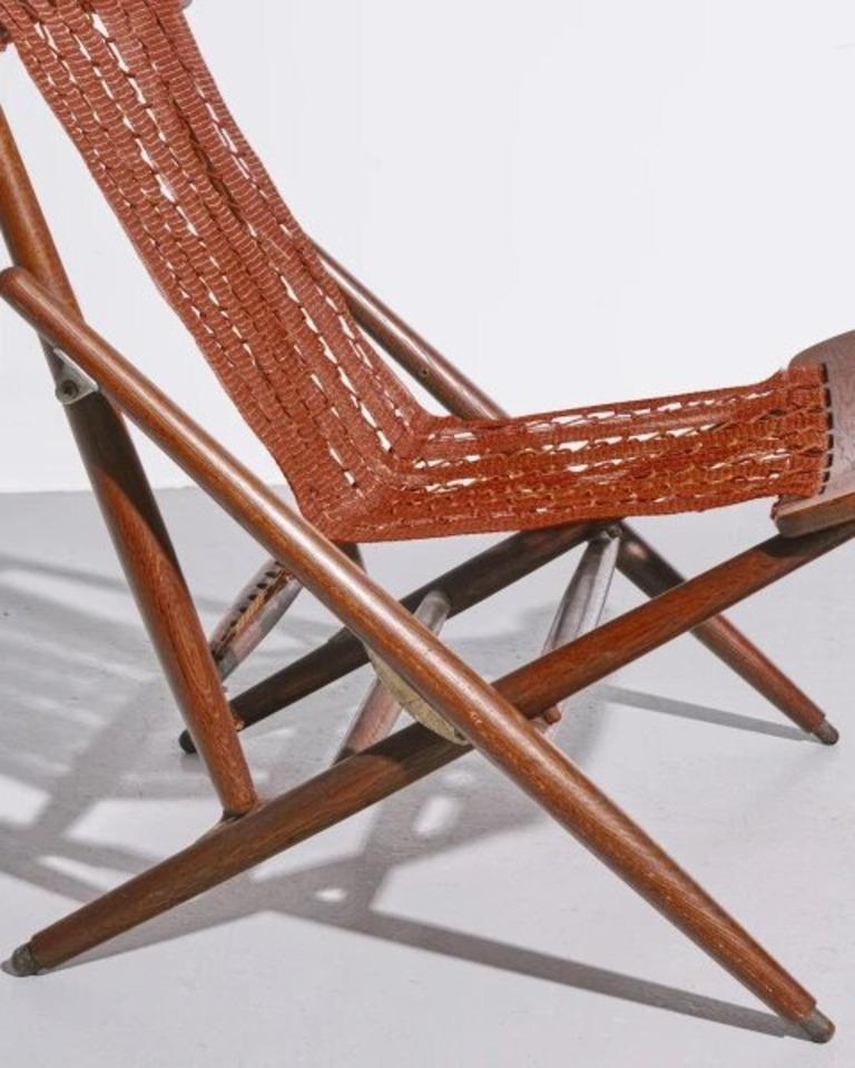 Metal Maruni Mokko Japanese Folding Sling Chair For Sale