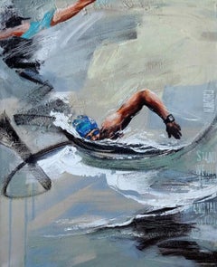 «Calor», pintura abstracta original, acrílico sobre lienzo, 2023