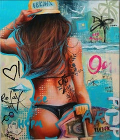 Pop-Art, Figurative Scene Painting, Acrylic on Canvas, 2024