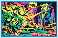 Marvel 1971 Blacklight No4010 Odin and Hela Poster, Jack Kirby