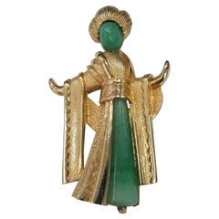 Vintage "Marvella" Design of an Asian Lady Brooch