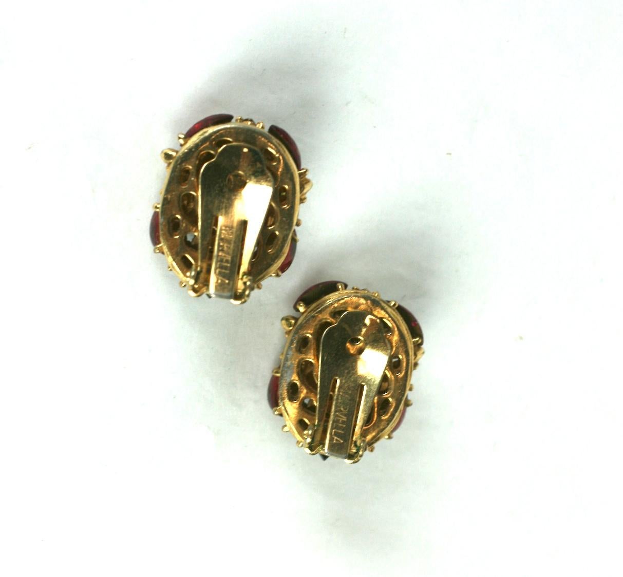 vintage marvella clip on earrings