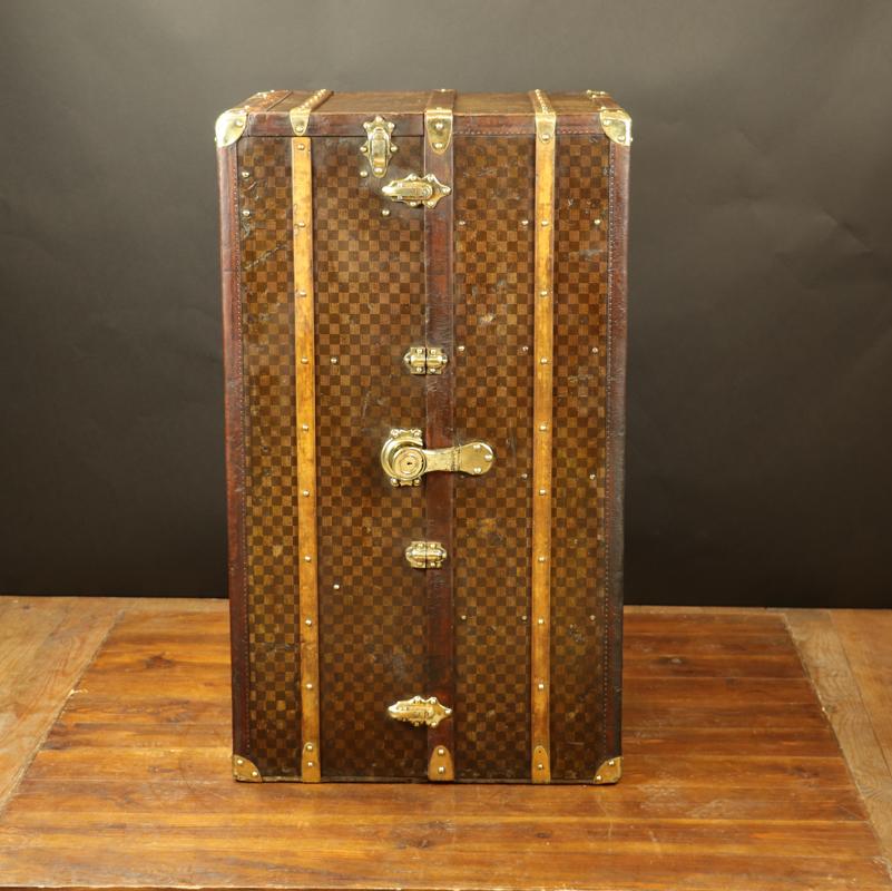 French Marvellous Checkerboard Trunk For Sale