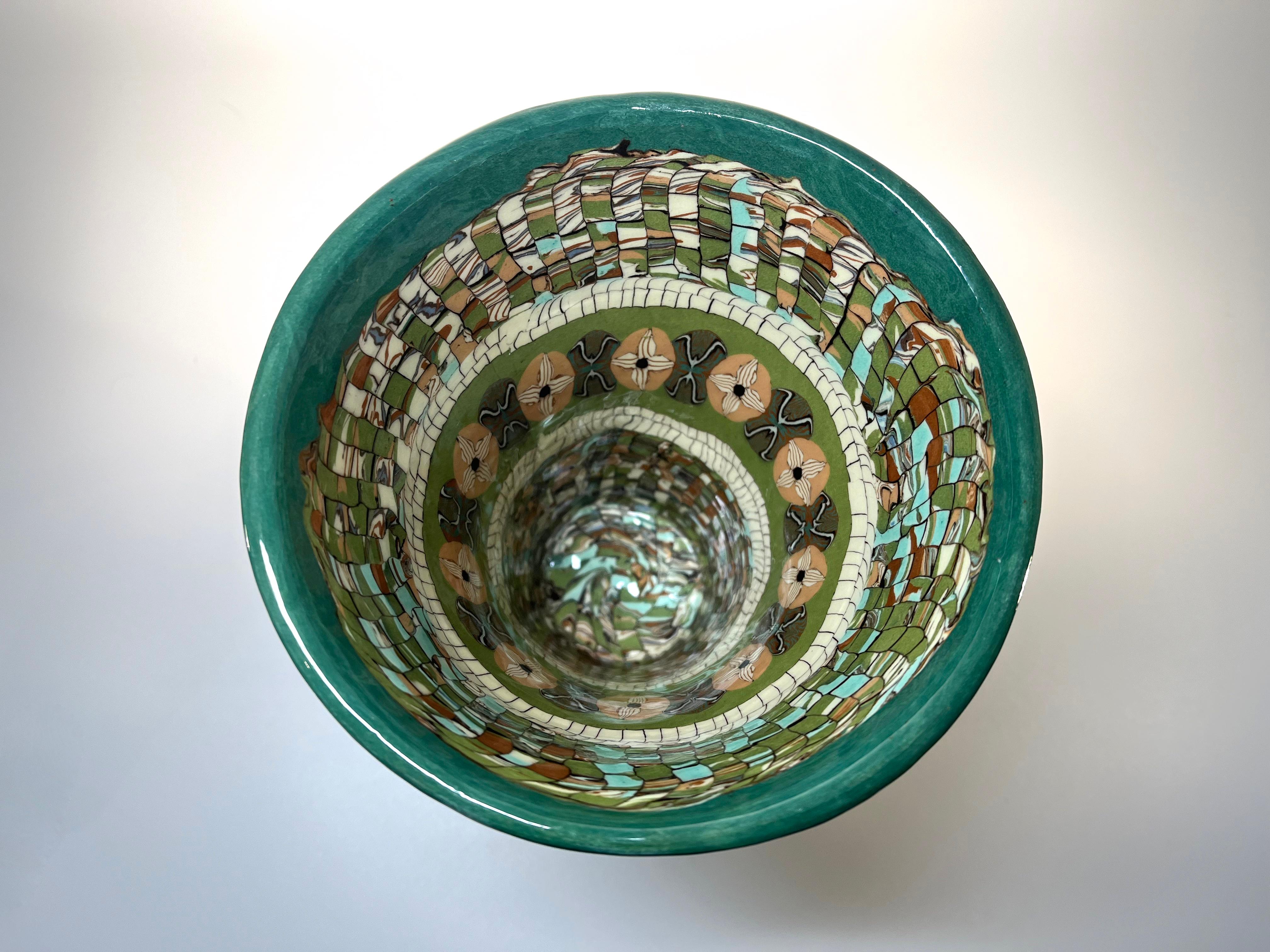 Wunderbare Mosaik-Keramik-Vase von Jean Gerbino für Vallauris, Frankreich (Moderne der Mitte des Jahrhunderts) im Angebot
