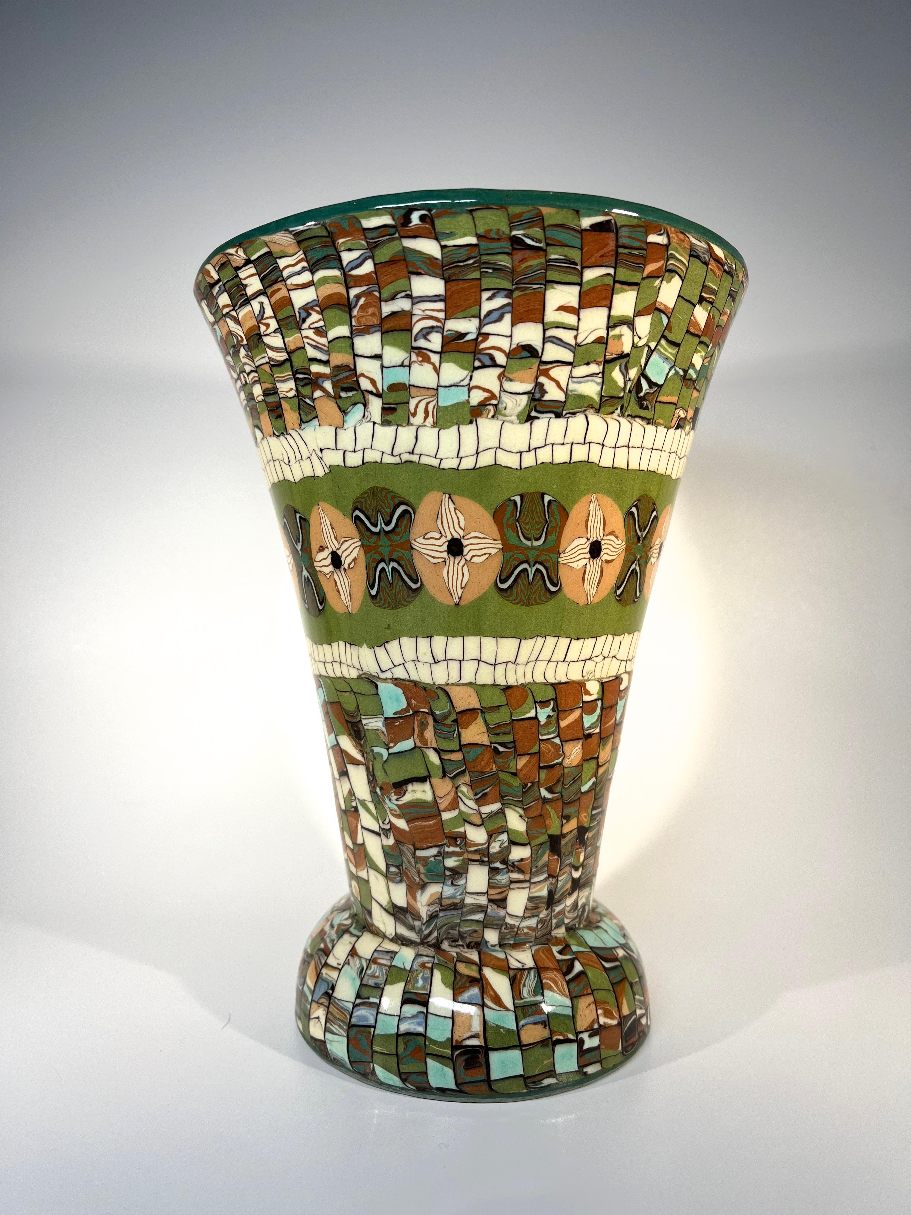 Marvellous Mosaic Ceramic Vase By Jean Gerbino For Vallauris, France In Excellent Condition For Sale In Rothley, Leicestershire