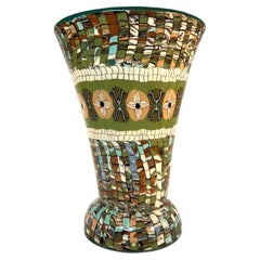 Marvellous Mosaic Ceramic Vase By Jean Gerbino For Vallauris, France