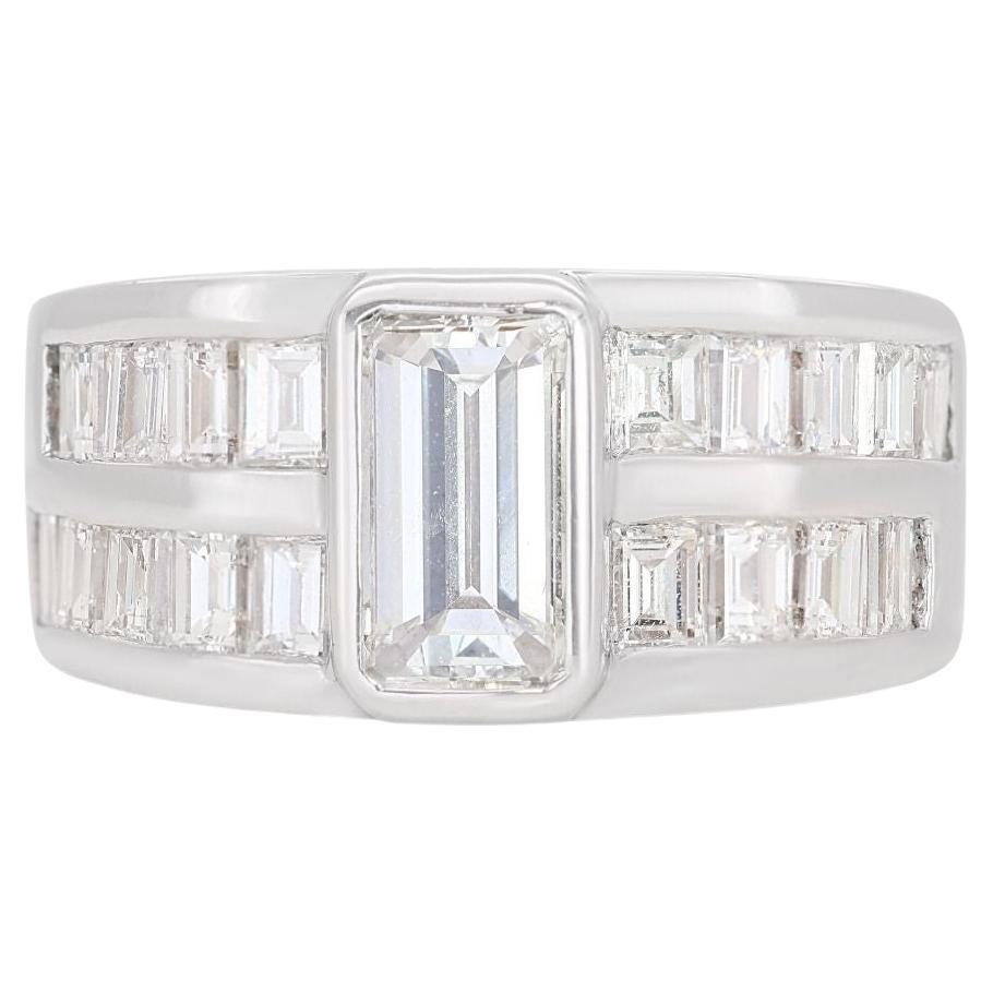 Marvelous 1 ct. Emerald Cut Diamond Ring For Sale