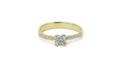 Marvelous 14k Yellow Gold Pave Ring w/ 0.45ct Natural Diamonds AIG Certificate