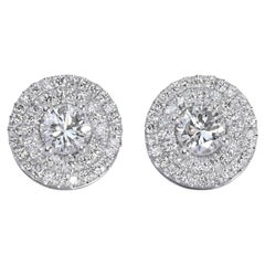 Marvelous 18 kt. White Gold Earrings - 0.76 ct Natural Diamond - IGI Cert