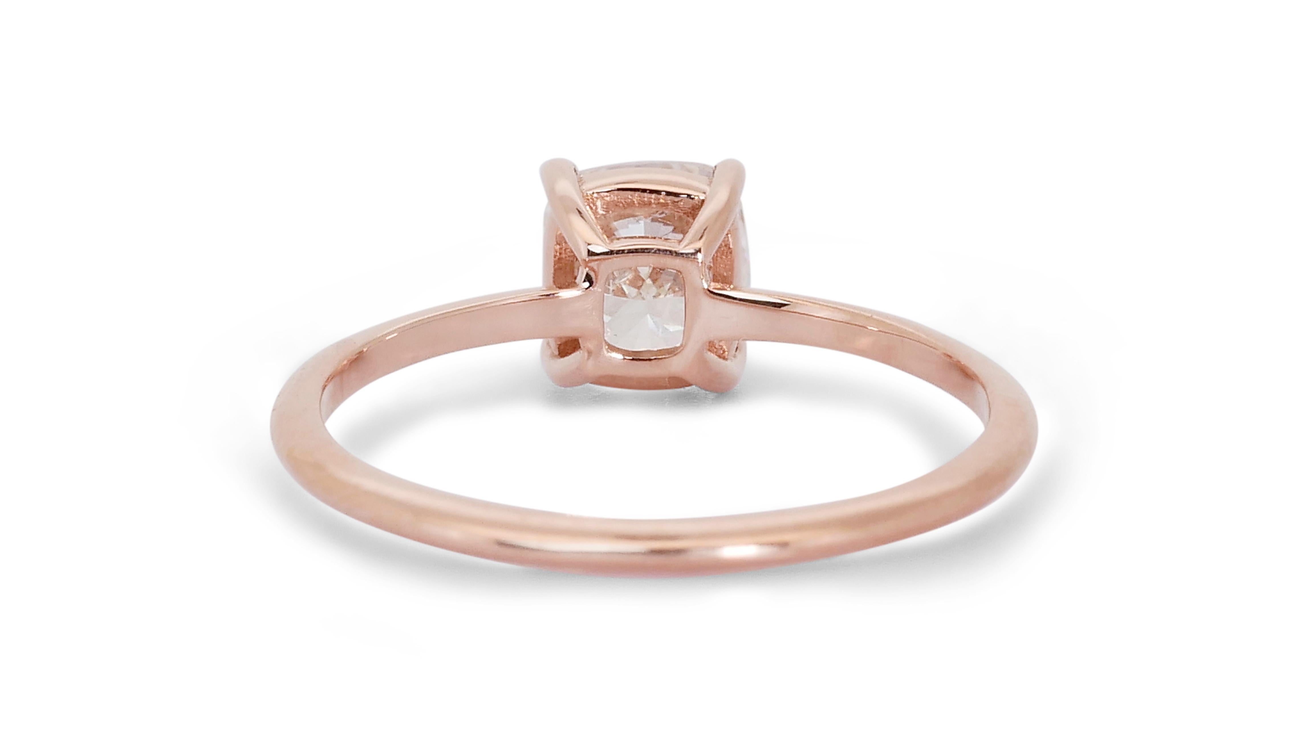 Wunderschöner Verlobungsring aus 18 Karat Roségold mit 1,01 natürlichen Diamanten, IGI-Zertifikat 3