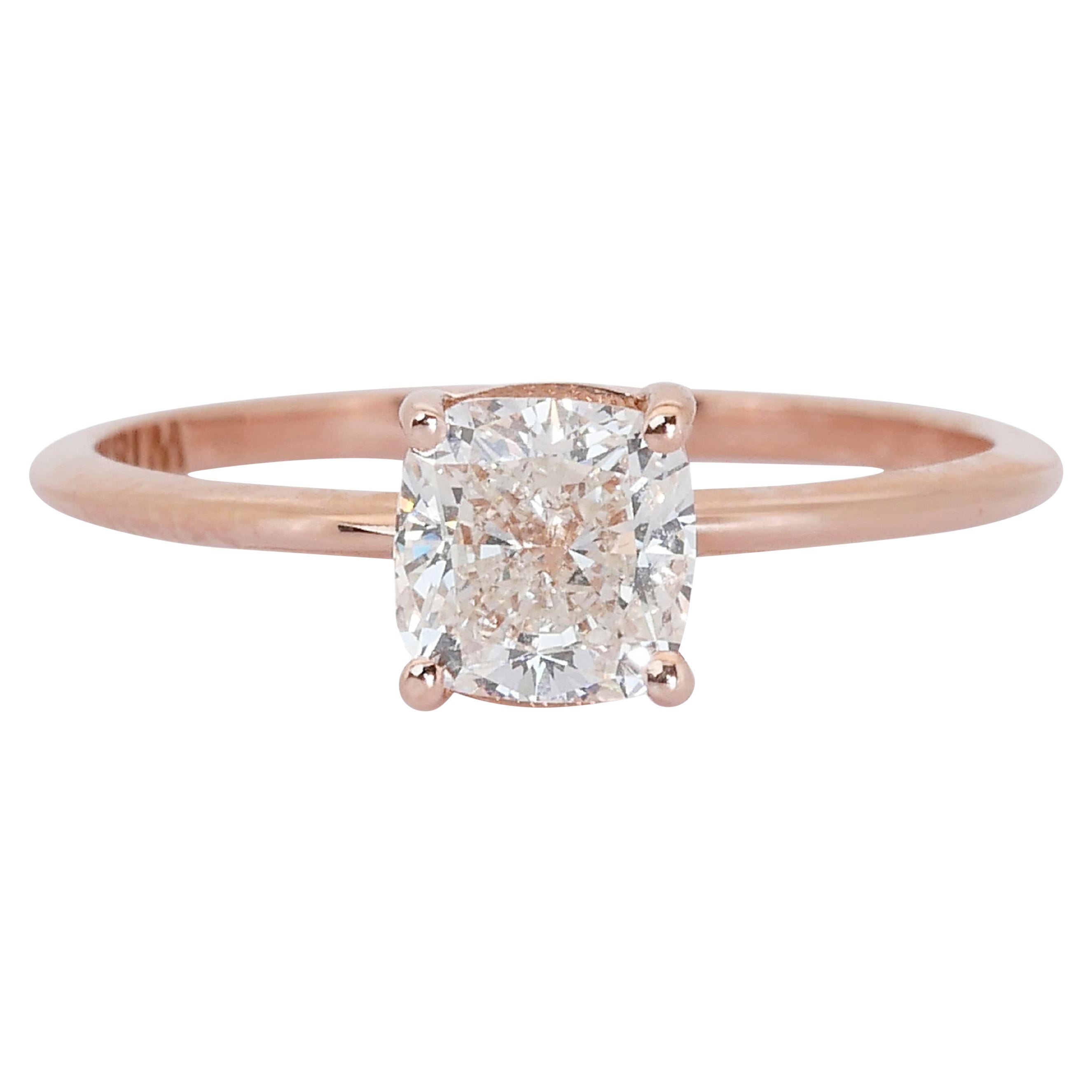 Wunderschöner Verlobungsring aus 18 Karat Ros�égold mit 1,01 natürlichen Diamanten, IGI-Zertifikat