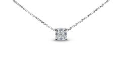 Marvelous 18k White Gold Classic Necklace w/ 0.73 Natural Diamond GIA Cert