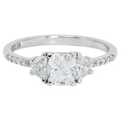 Marvelous 18k White Gold Cluster Ring w/ 1.25 Carat Natural Diamonds GIA Cert