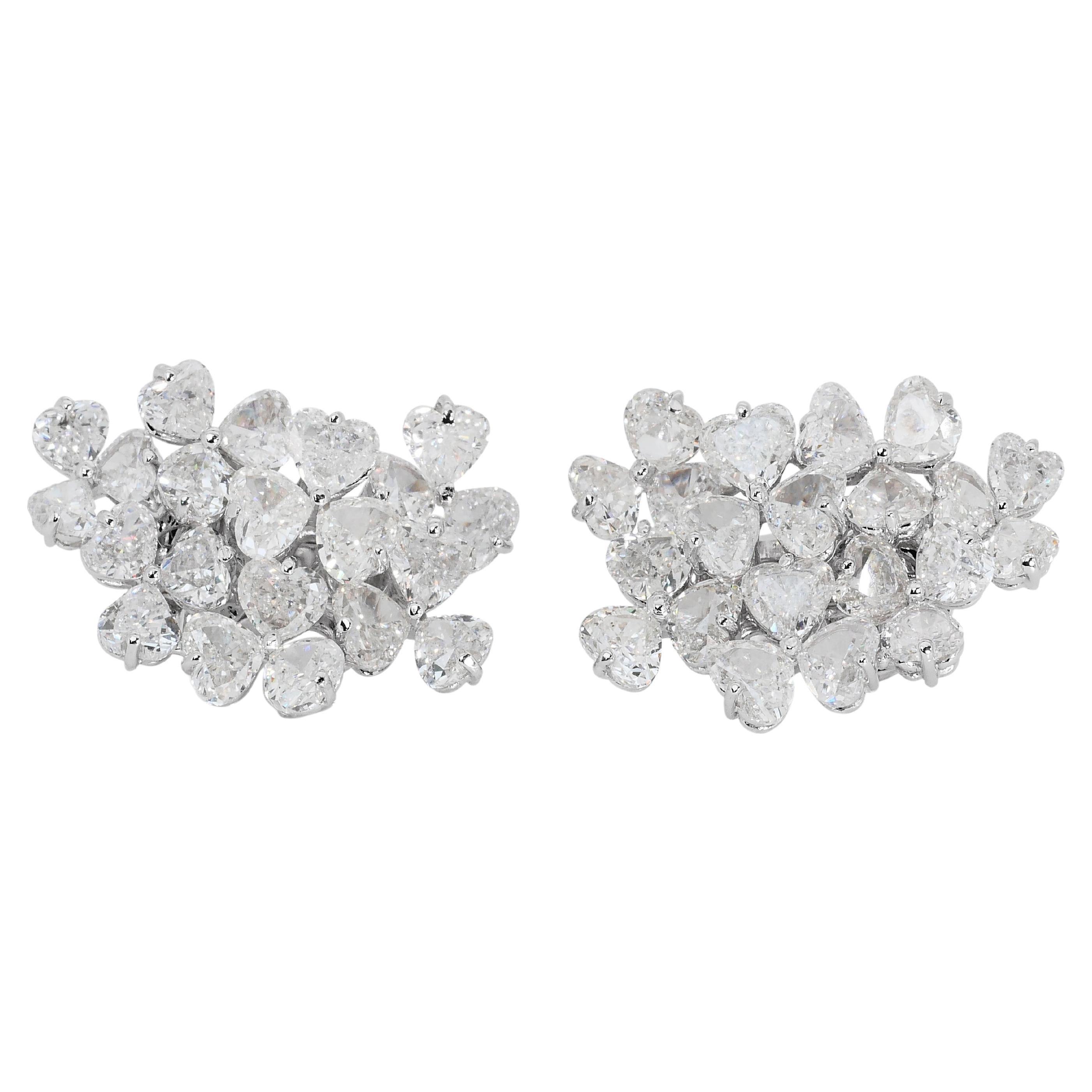 Maravillosos Pendientes de Oro Blanco de 18k con Diamantes Naturales de 16,80 ct Certificado IGI