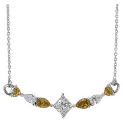 Wunderschöne Halskette aus 18 Karat Weißgold mit 1,9 Karat natürlichen Diamanten und IGI-Zertifikat