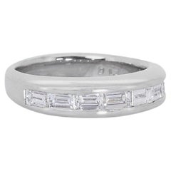 Marvelous 18k White Gold Pave Band Ring w/ 1.4 Carat Natural Diamonds IGI Cert