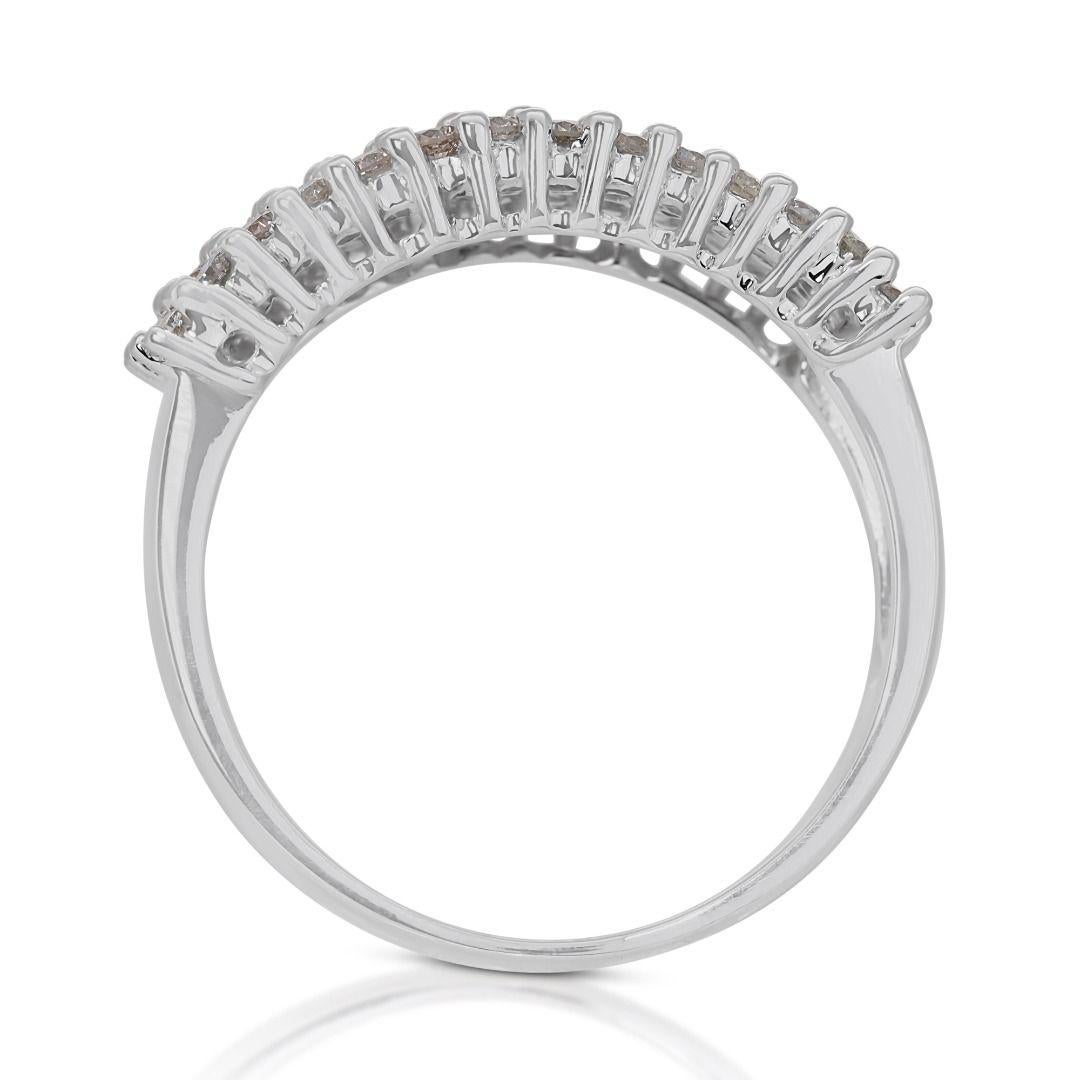Women's Marvelous 18k White Gold Pave Ring w/ 1.22 Carat Natural Diamonds For Sale