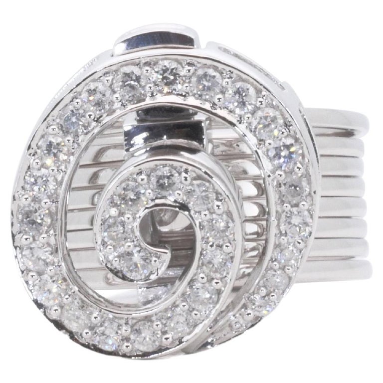 Marvelous 18k White Gold Puzzle Ring with 0.60ct Natural Diamonds For