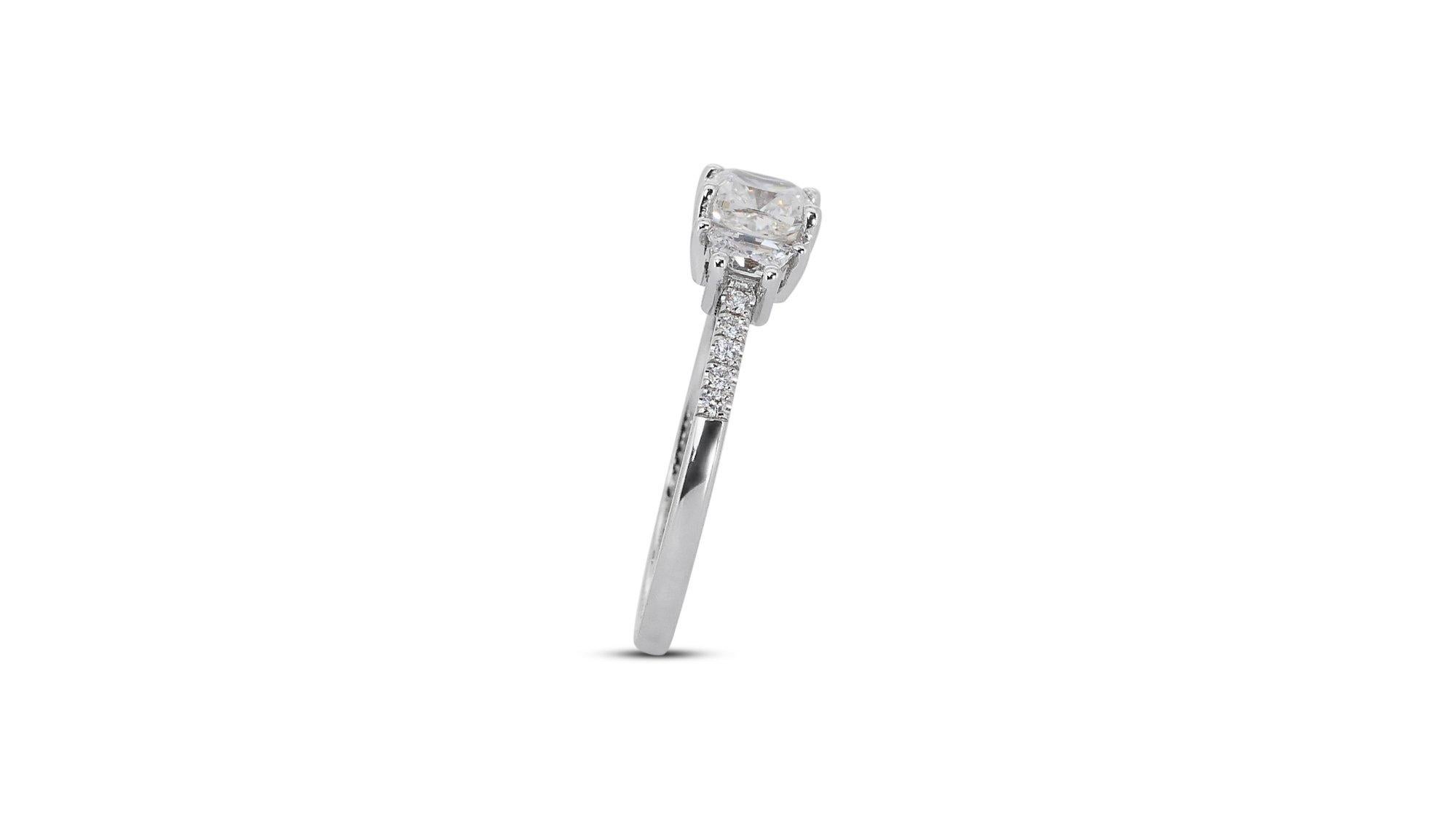 Wunderschöner Ring aus 18 Karat Weißgold mit 1,48 Karat natürlichen Diamanten – GIA-zertifiziert im Angebot 1