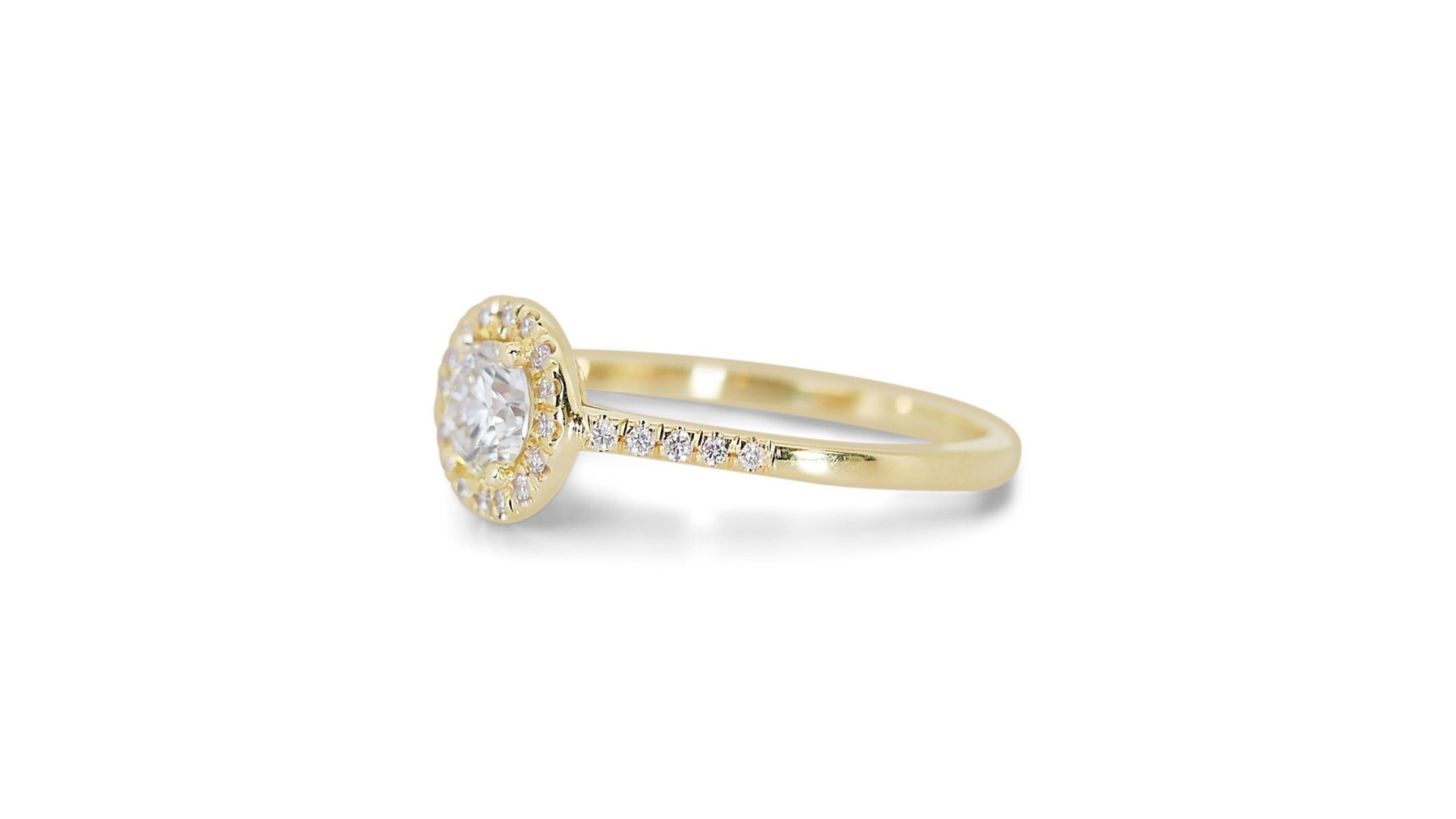 Marvelous 18k Yellow Gold Ring with 2.6 carat Natural Diamond In New Condition For Sale In רמת גן, IL