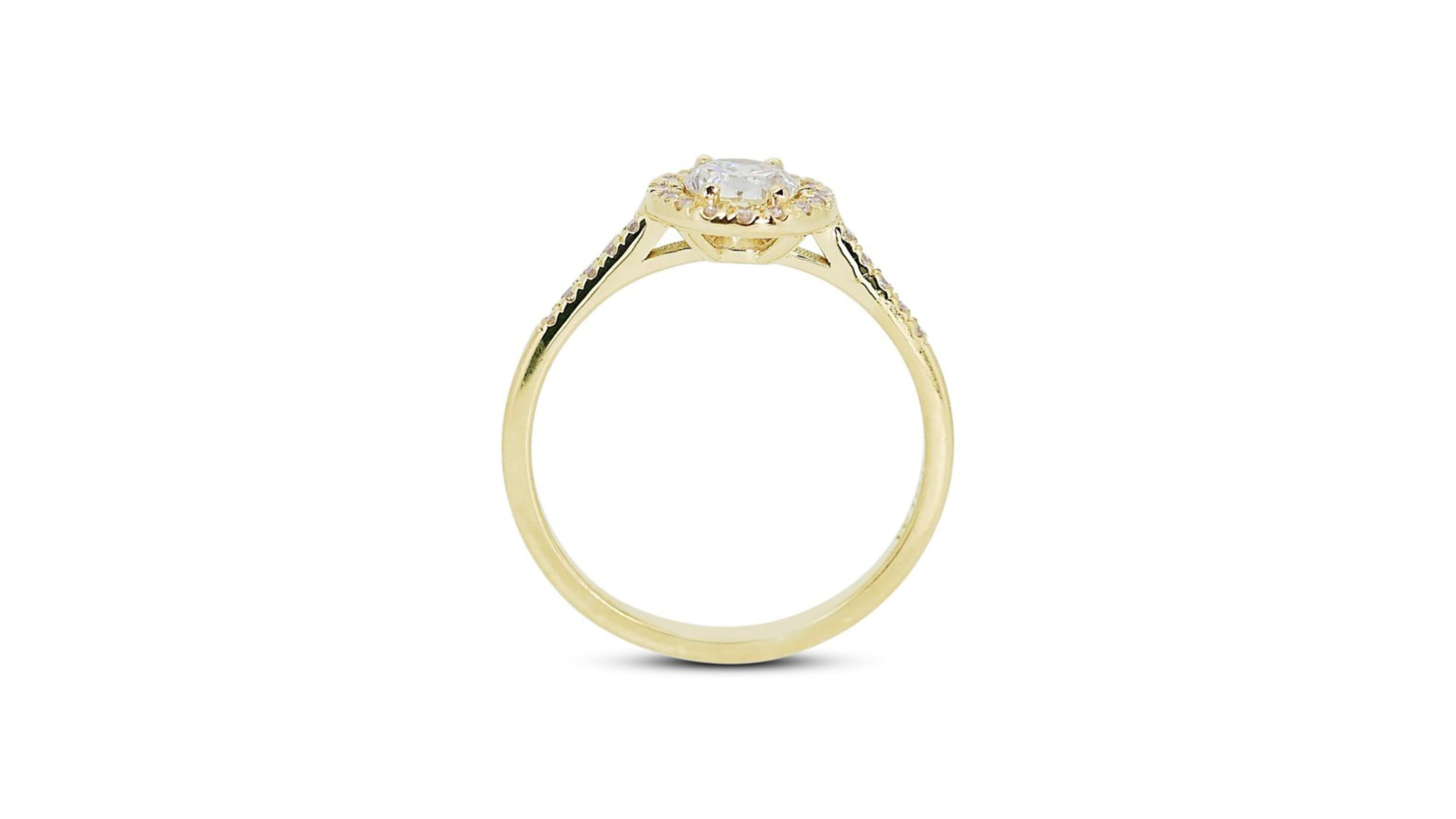 Marvelous 18k Yellow Gold Ring with 2.6 carat Natural Diamond For Sale 1