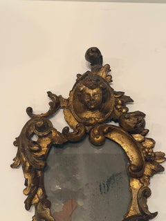 Marvelous 19th Century Carved Venetian Baroque Gilded Mirror with Mercury Glass