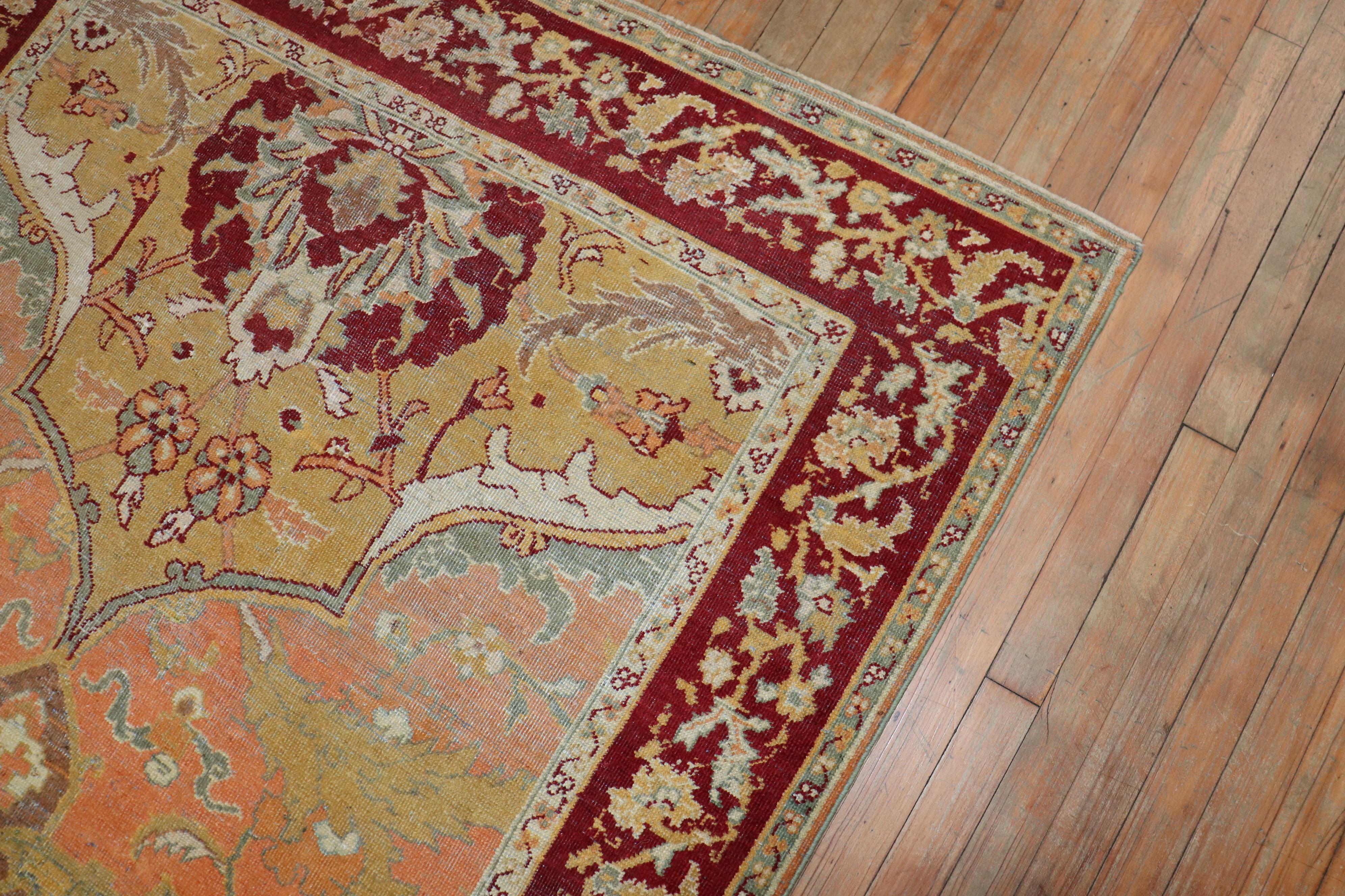 Indian Marvelous Antique Agra Accent Size Rug For Sale