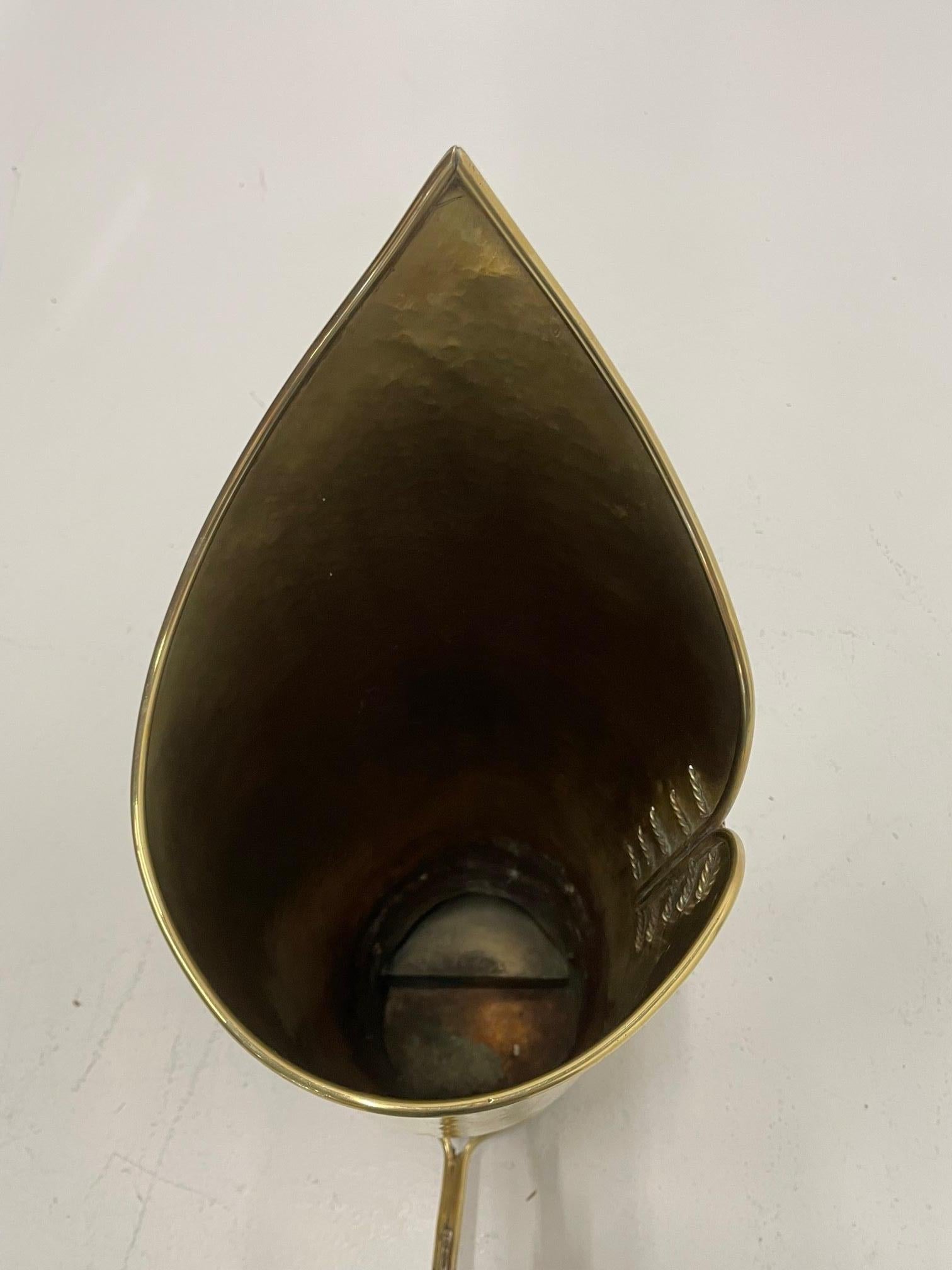 Marvelous Antique Polished Brass Boot Shaped Umbrella Stand For Sale 5