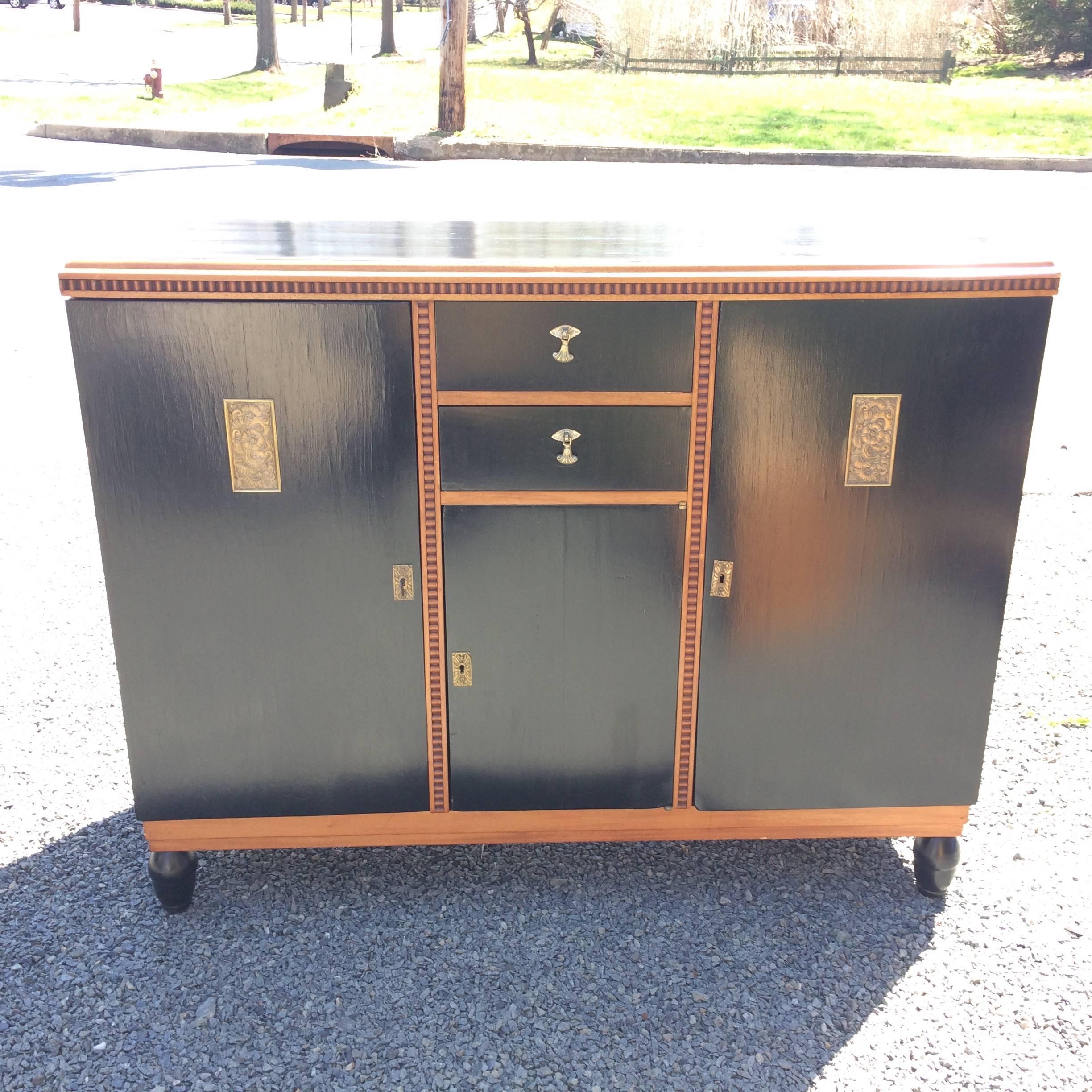 Marvelous Art Deco Style Ebonized Cabinet 5