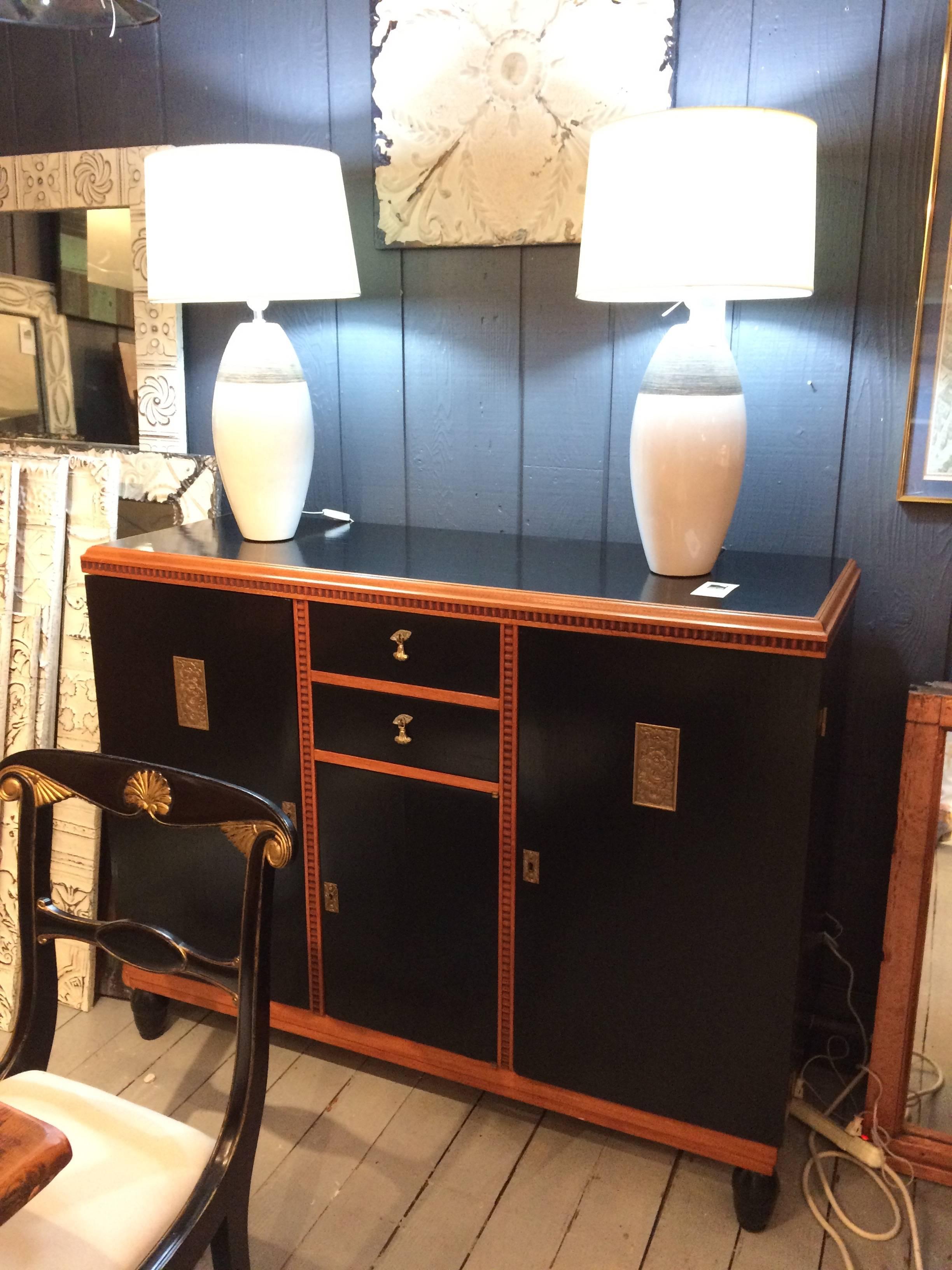 Marvelous Art Deco Style Ebonized Cabinet 11