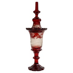 Marvelous scène de chasse bohème couverte de cristal rouge découpé au poignet