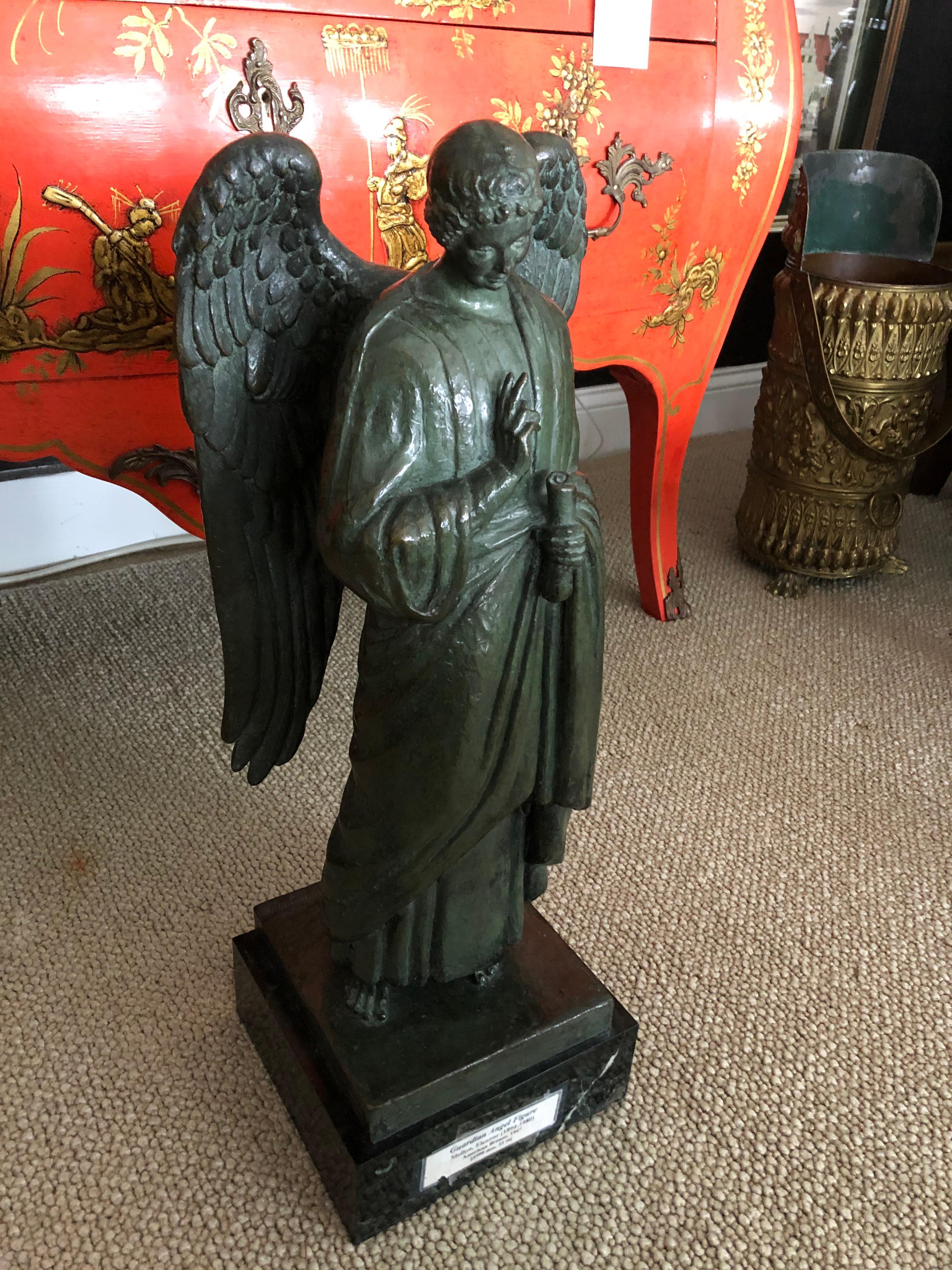 Mid-20th Century Marvelous Bronze Archangel Sculpture from Roman Bronze Works