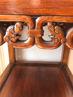 Marvellous Elm Chinese Two-Tier Side Table or Nightstand