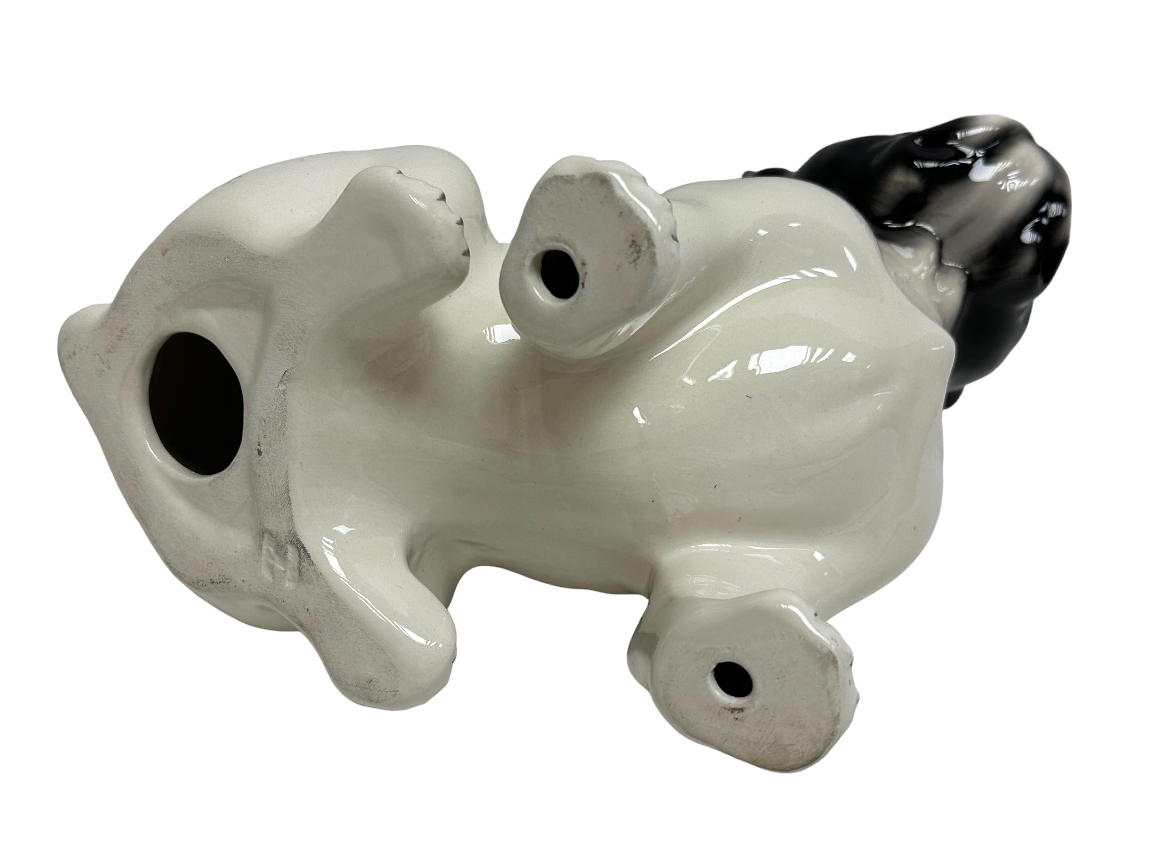 Italian Marvelous French Bulldog Pug Dogs Ceramic Statue Sculpture Vintage, Italy, 1980s For Sale