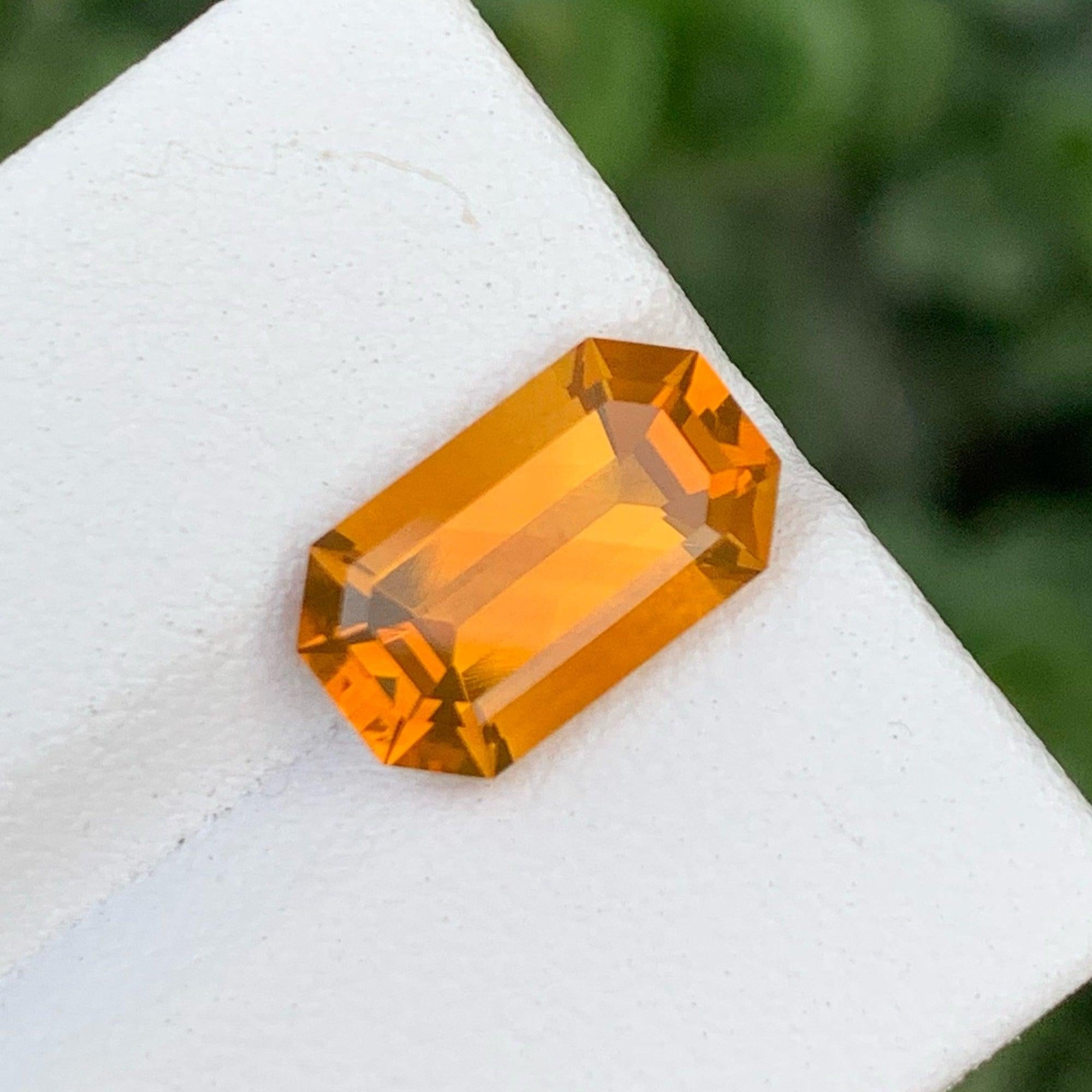 Modern Marvelous Intense Orange Citrine Gemstone 3.35 Carats Natural Citrine for Ring