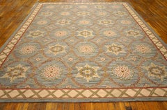 Marvelous Ligth Blue Color Contemporary Handwoven Needlepoint Flat Weave Rug