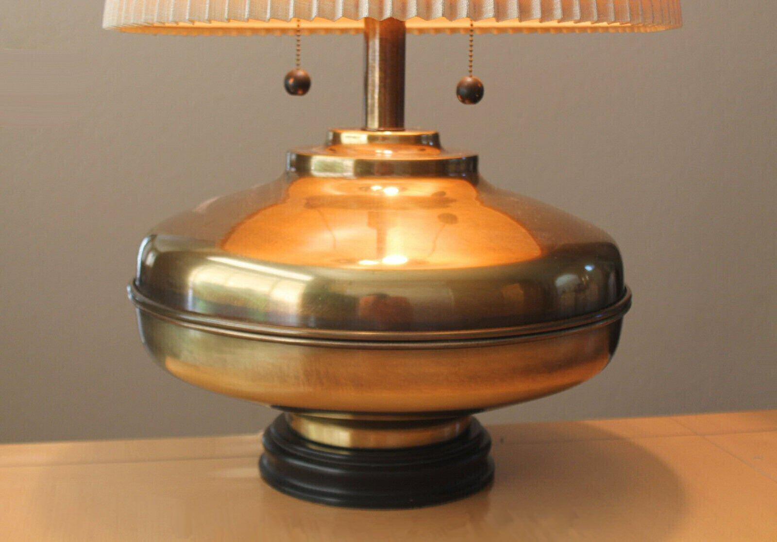 Empire Marvelous MARBRO Mid Century Polished Brass Table Lamp! Huge Showpiece Lighting For Sale