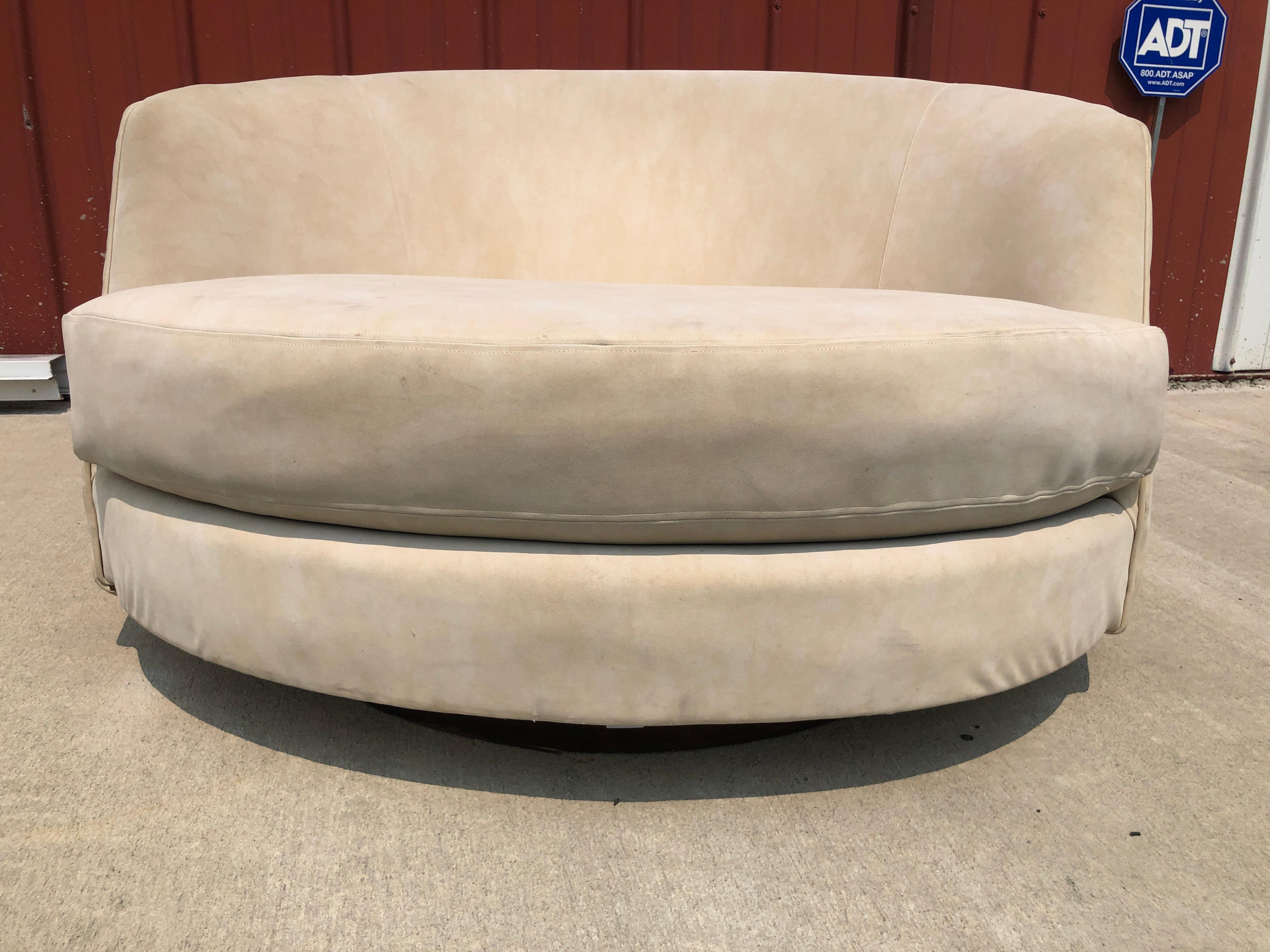 Milo Baughman - Magnifique fauteuil de salon circulaire pivotant mi-siècle moderne  en vente 2
