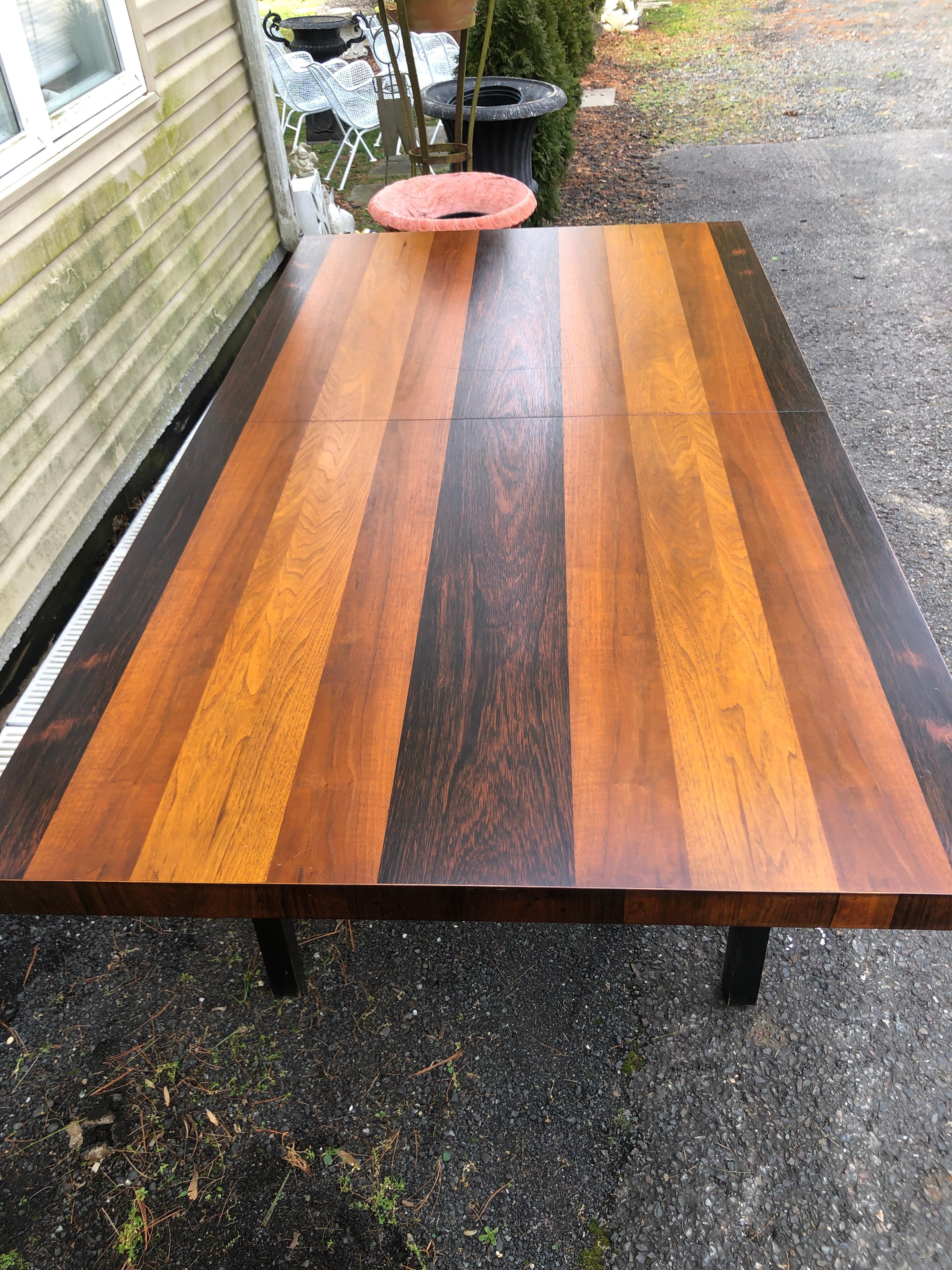 Mid-Century Modern Marvelous Milo Baughman for Directional Multi Wood Dining Table Mid-Century  For Sale