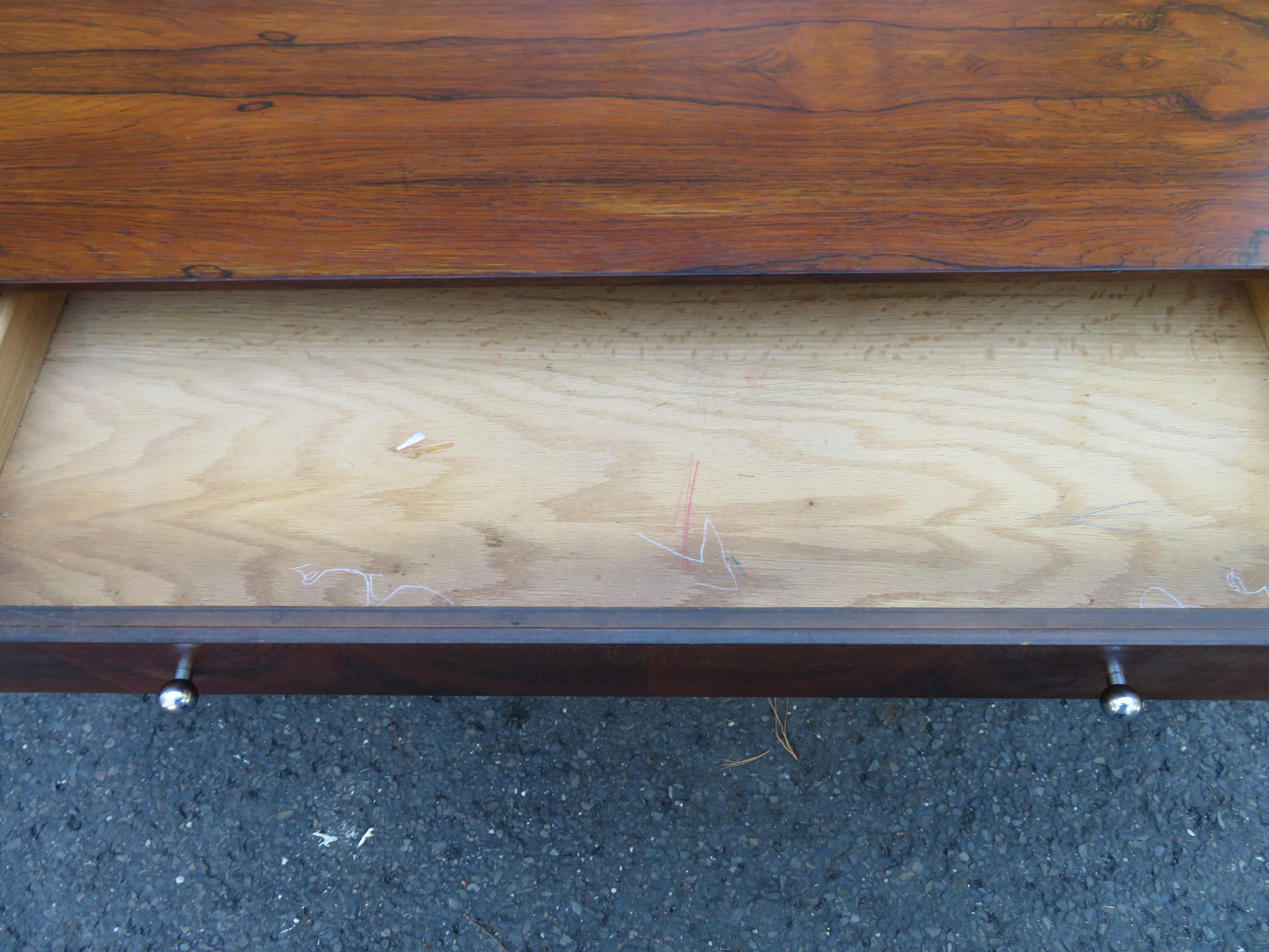 Marvelous Milo Baughman Style Rosewood Chrome Desk Mid-Century Modern For Sale 10