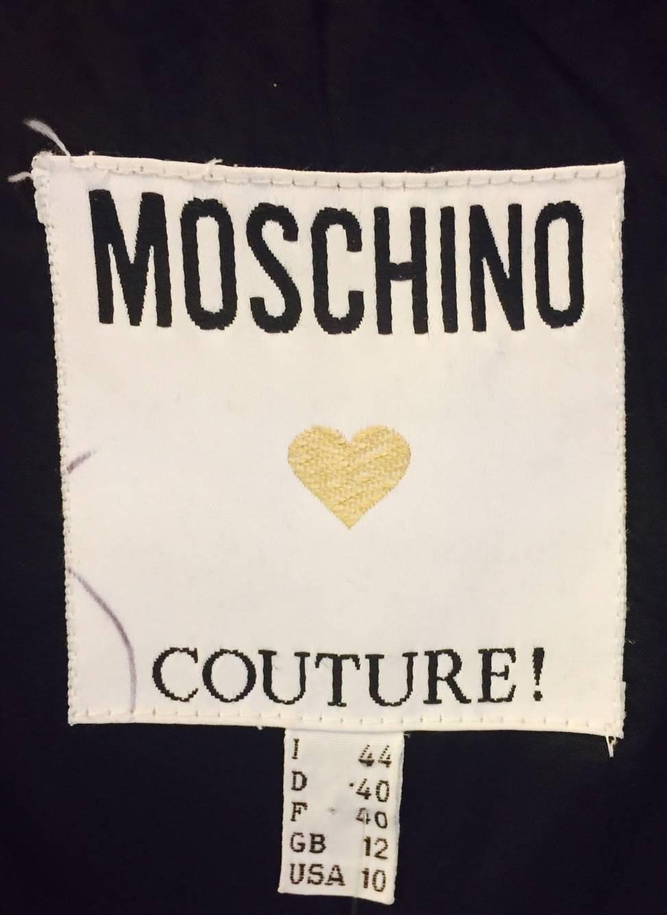 Moschino Couture Charcoal Wool Strapless Mini Dress Size 10 US  3