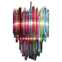 Meraviglioso lampadario di Murano Triedri, 92 Prisma, vetri multicolore